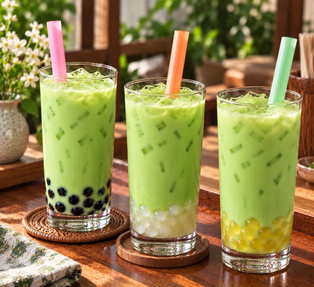 Honeydew Melon Milk Tea.
