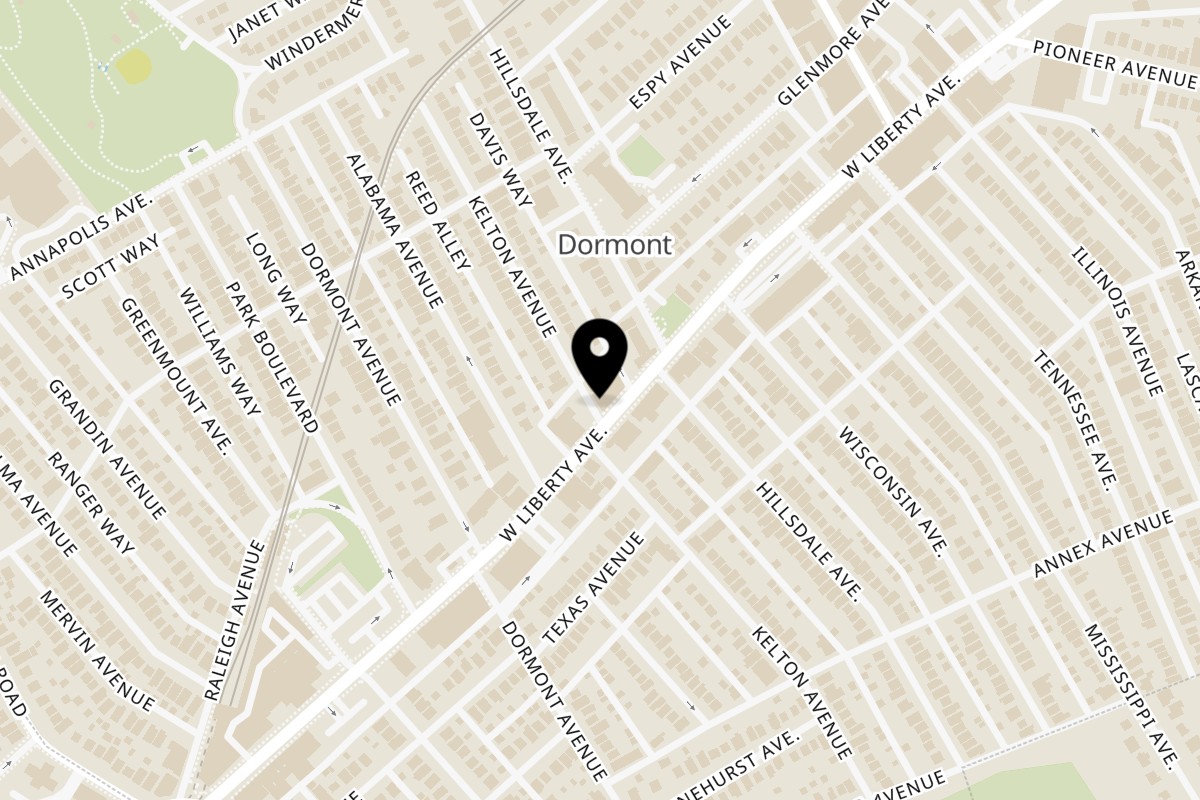 Map showing the location of My Thai on 3024 W Liberty Ave in Pittsburgh